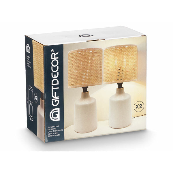 Tischlampe Weiß 60 W 2 Stück