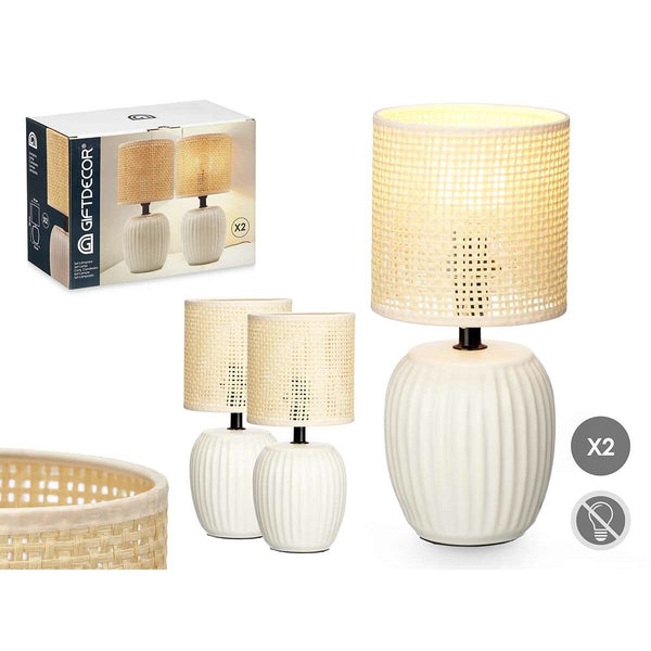 Tischlampe Weiß 60 W 2 Stück