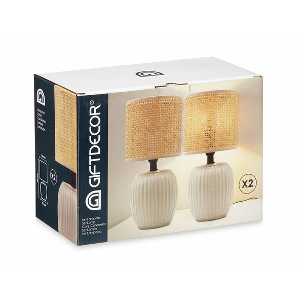 Tischlampe Weiß 60 W 2 Stück