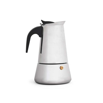 Italienische Kaffeemaschine Kinvara Schwarz Silberfarben Stahl Kunststoff 6 Tassen