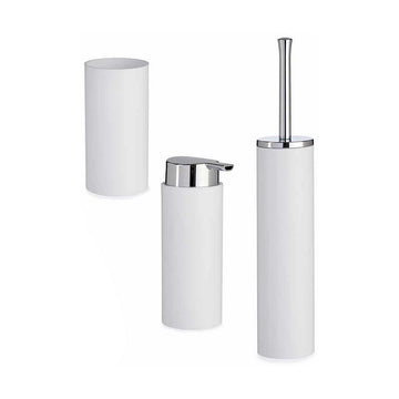 Badezimmer Set Berilo B6274 S3-3 Weiß Silberfarben Kunststoff