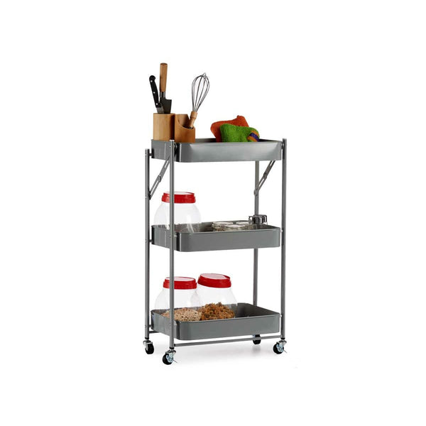 Gemüsewagen Kinvara Grau Stahl Kunststoff 29,5 x 78,5 x 45,5 cm