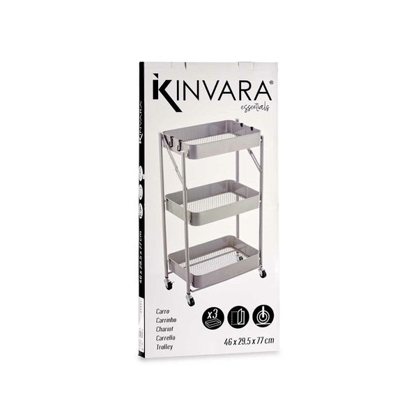 Gemüsewagen Kinvara Grau Stahl Kunststoff 29,5 x 78,5 x 45,5 cm