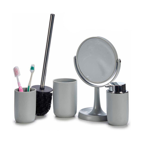 Badezimmer Set Berilo CN-B6369-G Grau Edelstahl Polypropylen 4 Stücke
