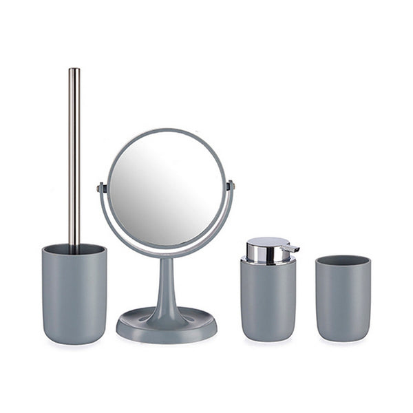 Badezimmer Set Berilo CN-B6369-G Grau Edelstahl Polypropylen 4 Stücke