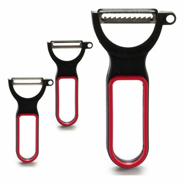 Schäler-Set CK98529 CK98529 Schwarz Rot Stahl Kautschuk Polypropylen 11 x 17,5 x 4,5 cm 13 x 4,5 x 7 cm