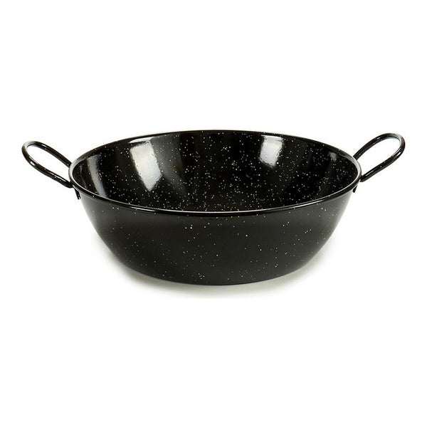 Tiefe Pfanne mit Griffen La Dehesa 0645-LD 0645-LD Schwarz Emaillierter Edelstahl