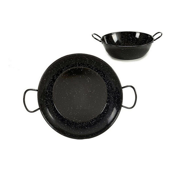 Tiefe Pfanne mit Griffen La Dehesa 0645-LD 0645-LD Schwarz Emaillierter Edelstahl