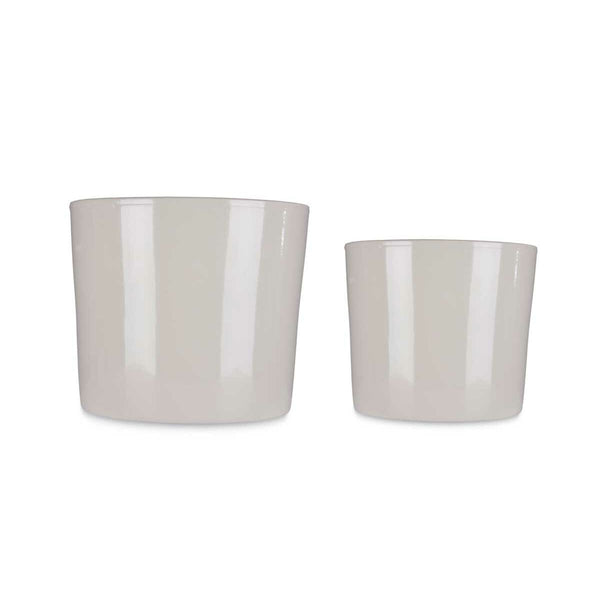 Blumentopfset Ibergarden CILINDRO-22-27-G Grau Lehm Ø 22 cm Ø 27 cm 22 x 22 x 19 cm 27 x 27 x 23 cm 2 Stücke