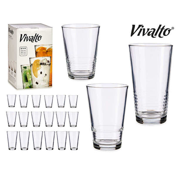 Gläserset S18091/BHA Durchsichtig Glas 6 x (51 cl) / 6 x (34 cl) / 6 x (23 cl)