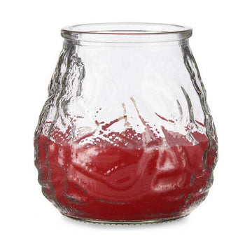 Kerze Ibergarden Rot Durchsichtig Glas Parafin Geranie 9 x 9,5 x 9 cm
