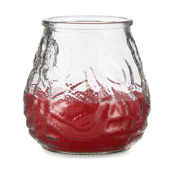 Kerze Ibergarden Rot Durchsichtig Glas Parafin Geranie 9 x 9,5 x 9 cm
