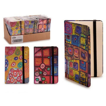 Schein Notizblock Pincello B7 Geometrische Formen Verschluss mittels Elastikband