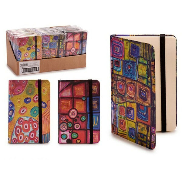 Schein Notizblock Pincello B7 Geometrische Formen Verschluss mittels Elastikband