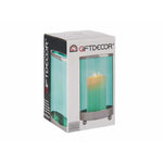 Kerzenschale Gift Decor Blau Silberfarben Silber Metall Glas 9,7 x 16,5 x 9,7 cm Zylinder