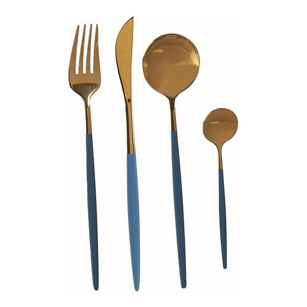 Besteck-Set Kinvara Grau Gold Edelstahl 16 x 5 x 24,5 cm