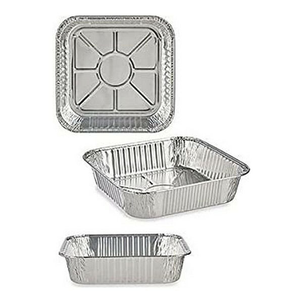 Tablettset Kinvara Silberfarben Silber Aluminium 20,5 x 6,5 x 20,5 cm