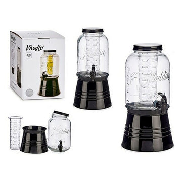 Transparenter Glaskrug Vivalto DW6004S-1 DW6004S-1 Schwarz Durchsichtig Metall Kristall Kunststoff 3,8 L Kühlgerät