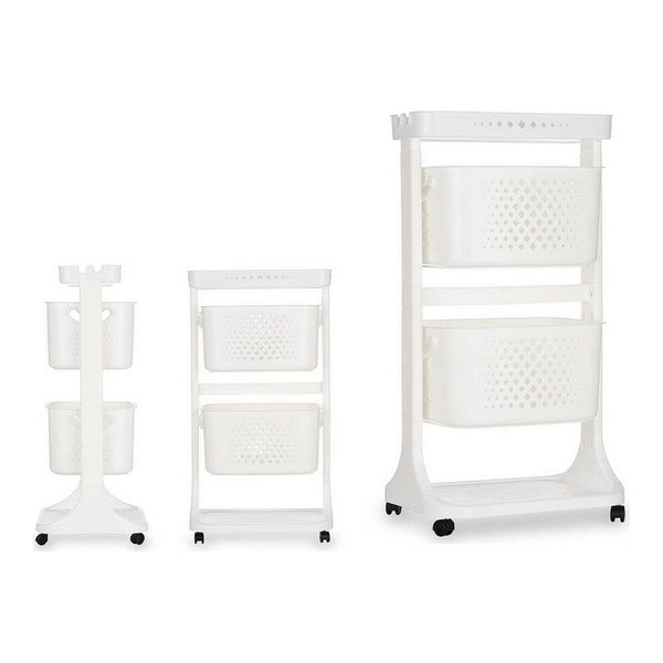 Gemüsewagen Kinvara Weiß Polypropylen Kunststoff 33 x 83,5 x 42 cm 35 x 82 x 43 cm