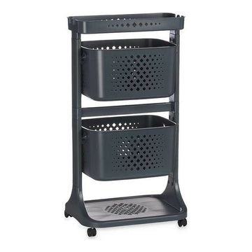 Gemüsewagen Kinvara Anthrazit Polypropylen Kunststoff 38 x 81,2 x 43,6 cm 35 x 82 x 43 cm