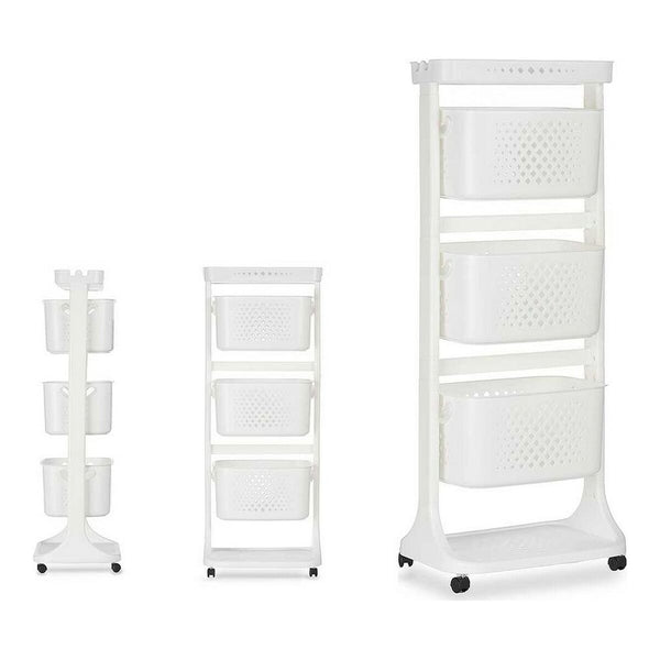 Gemüsewagen Kinvara Weiß Polypropylen Kunststoff 33 x 112 x 41 cm 33 x 11,2 x 42 cm