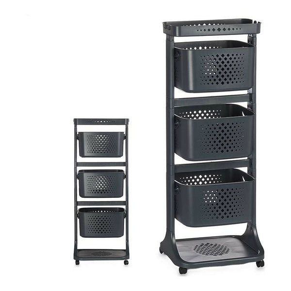 Gemüsewagen Kinvara Anthrazit Polypropylen Kunststoff 33 x 11,2 x 42,5 cm 33 x 11,2 x 42 cm
