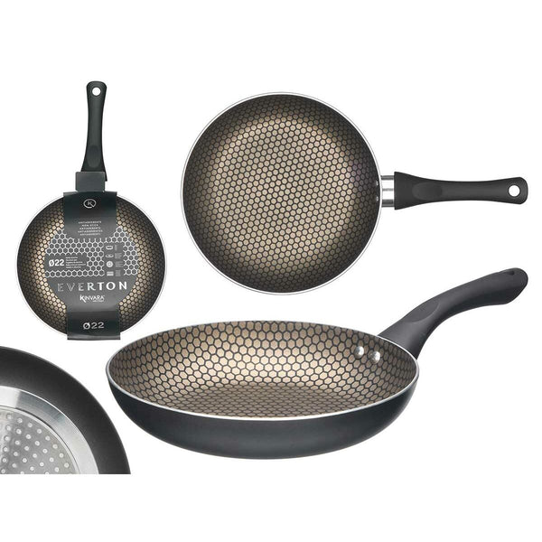 Antihaftbeschichtete Pfanne Kinvara Schwarz Aluminium Bakelit Induktion 22 cm