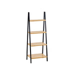 Badezimmerregal Berilo WR5504-4-425 Schwarz natürlich 40 x 109,3 x 30 cm