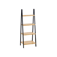 Badezimmerregal Berilo WR5504-4-425 Schwarz natürlich 40 x 109,3 x 30 cm