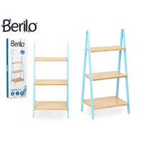 Badezimmerregal Berilo WR5504-3-433 Blau natürlich 40,3 x 81,5 x 30 cm