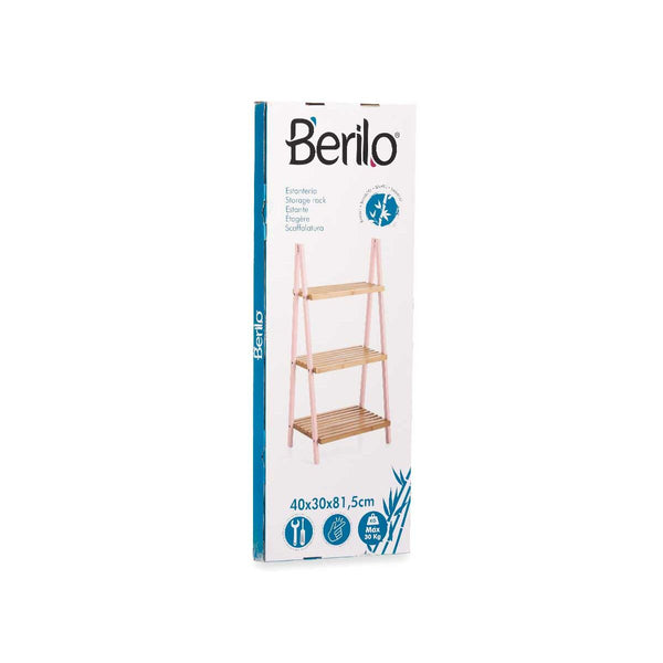 Badezimmerregal Berilo WR5504-3-434 Rosa natürlich 40,3 x 81,5 x 30 cm