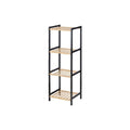 Badezimmerregal Berilo WR5503-4-459 Schwarz natürlich 35 x 30 x 100 cm