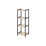 Badezimmerregal Berilo WR5503-4-459 Schwarz natürlich 35 x 30 x 100 cm