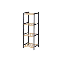 Badezimmerregal Berilo WR5503-4-459 Schwarz natürlich 35 x 30 x 100 cm