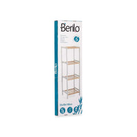 Badezimmerregal Berilo WR5503-4-460 Weiß natürlich 35 x 30 x 100 cm