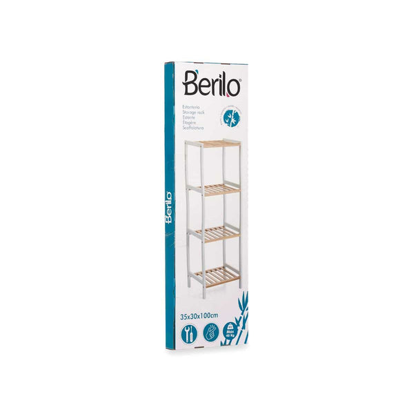 Badezimmerregal Berilo WR5503-4-460 Weiß natürlich 35 x 30 x 100 cm