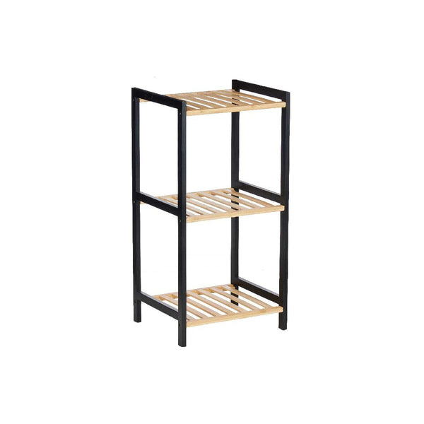 Badezimmerregal Berilo WR5503-3-464 Schwarz natürlich 35 x 30 x 70 cm