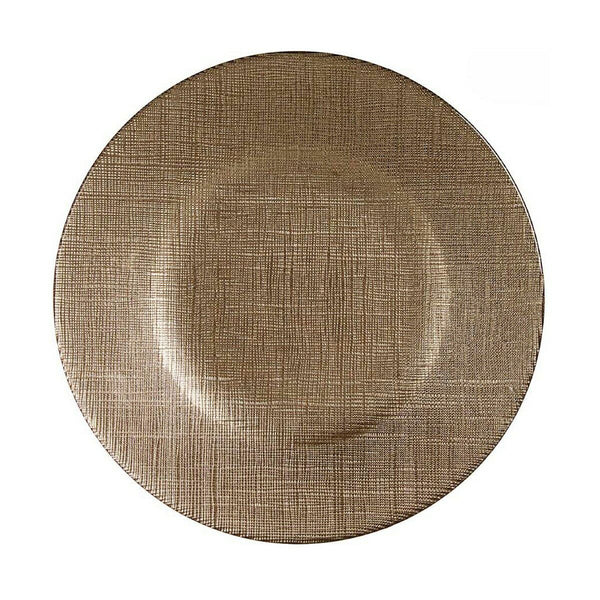 Flacher Teller Vivalto 3239121P-5 Gold Glas 21 x 2 x 21 cm