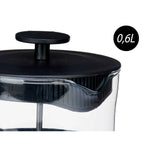 Teekanne Kinvara Schwarz Durchsichtig 600 ml 15 x 19,5 x 11 cm 12,5 x 17,5 x 9,5 cm Kolben
