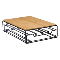 Organizer für Kaffeekapseln Kinvara W6358S-B NESPRESSO L W6358S-B NESPRESSO L Braun Schwarz natürlich Metall Bambus 21 x 57 x 8,