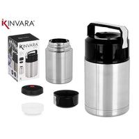 Thermoskanne für Lebensmittel Kinvara Acero Schwarz Metall Polypropylen 1 L 11,5 x 19,5 x 11,5 cm