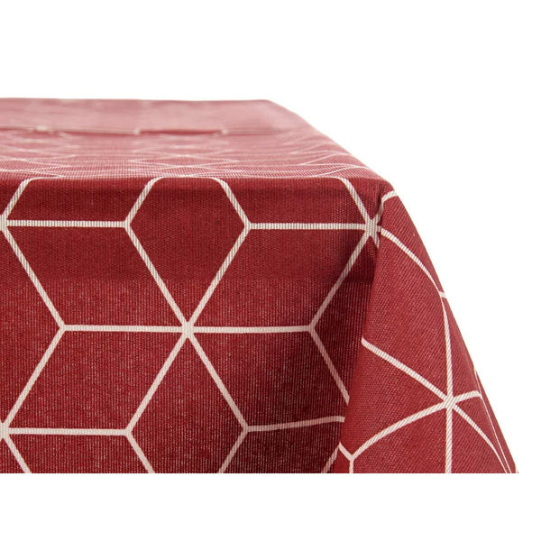 Tischdecke Kinvara Weiß Granatrot Abdeckung