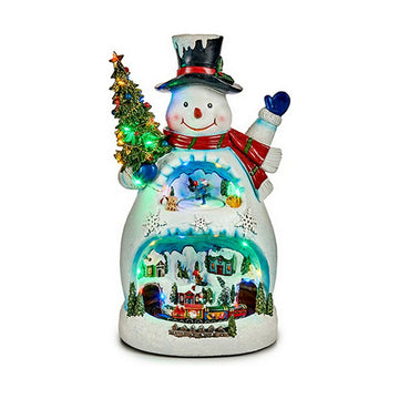 LED Schneemann Weihnachtsschmuck Krist+ FQ198001 Weiß Schneemann Dorf 25,5 x 47 x 29 cm