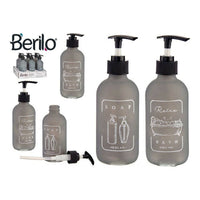 Seifenspender Berilo Schwarz Grau Glas Polypropylen 250 ml