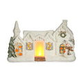 Deko-Figur Weihnachten LED Leicht Haus Weiß Polyesterharz 13 x 26,5 x 43 cm