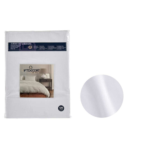 Bettwäsche-Set Gift Decor Weiß Grau Double size 3 Stücke