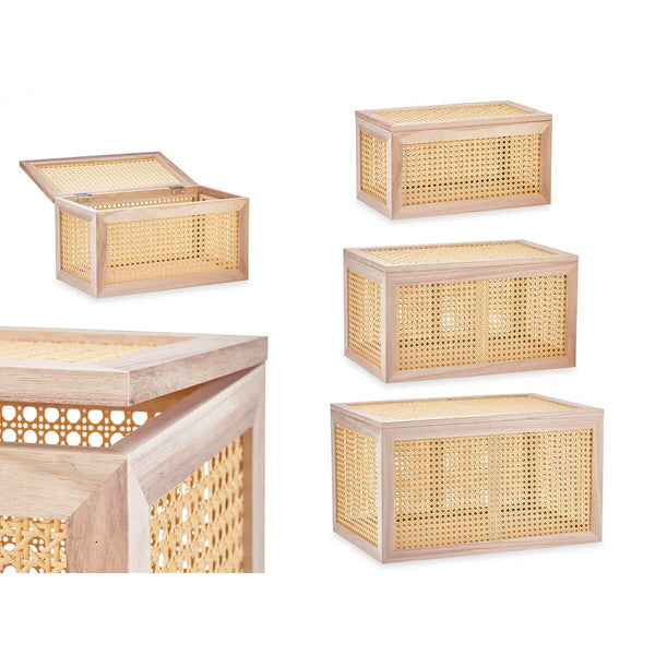 Truhensatz Gift Decor natürlich Paulonia-Holz 43 x 25 x 23 cm 50 x 32 x 28 cm 57 x 33 x 39 cm 3 Stücke