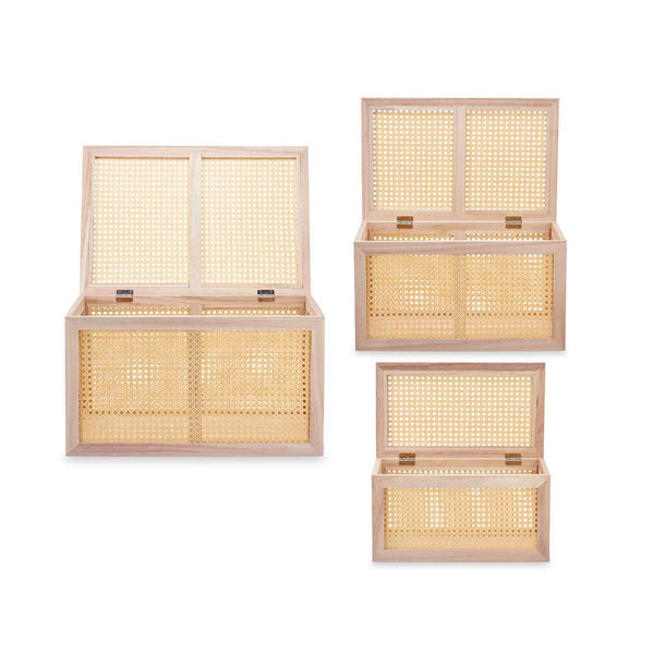 Truhensatz Gift Decor natürlich Paulonia-Holz 43 x 25 x 23 cm 50 x 32 x 28 cm 57 x 33 x 39 cm 3 Stücke