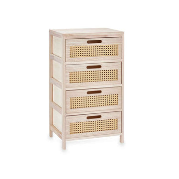 Schubladenschrank GiftDecor Rattan natürlich 40 x 73 x 29 cm 4 Schubladen