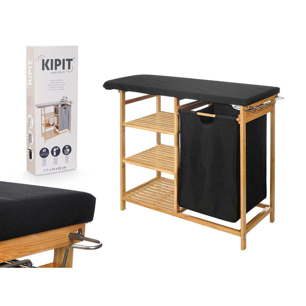 Bügelbrett Kipit 1443FL BAMBOO Schwarz Stoff Bambus